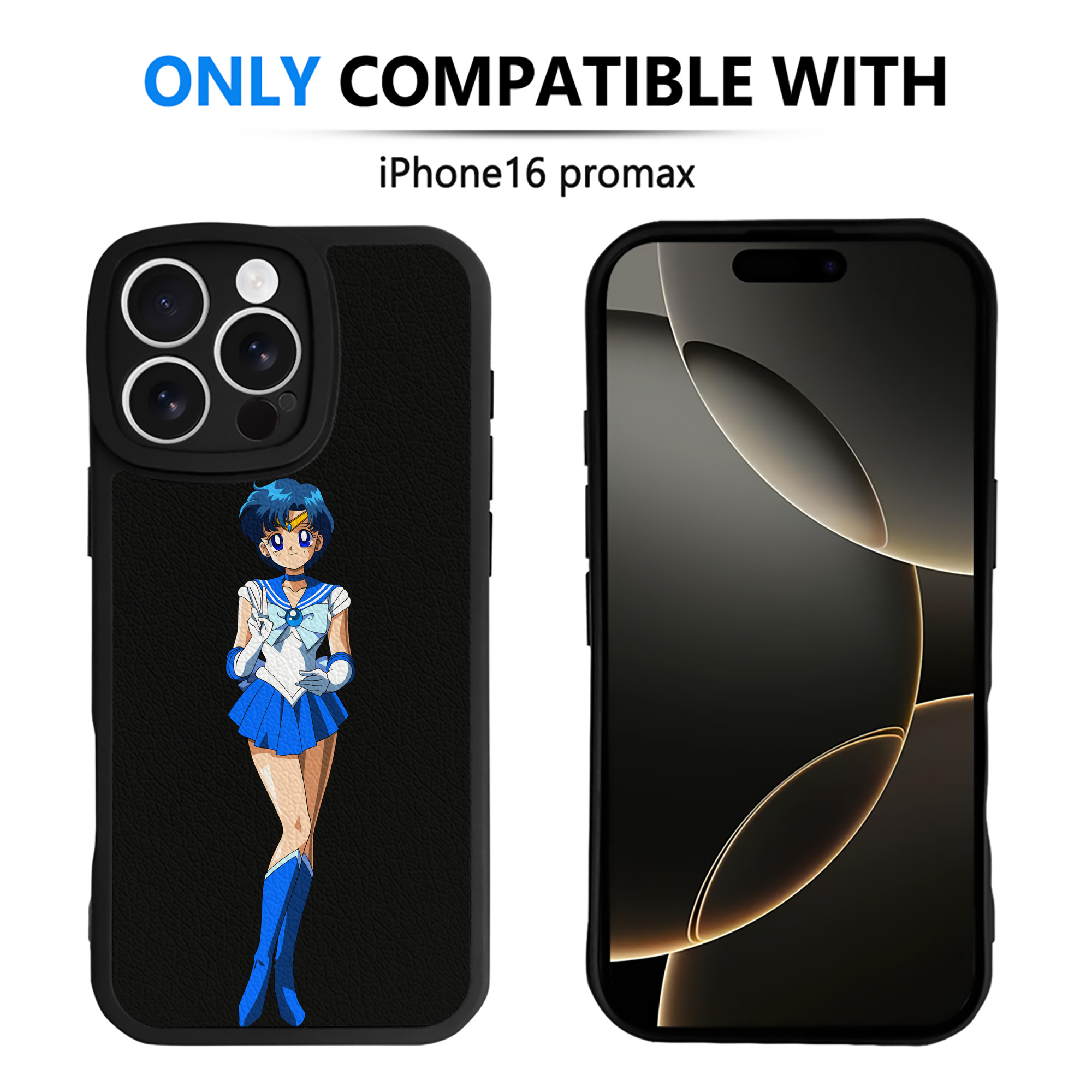 （画像用） 美少女戦士セーラームーン 水野 亜美 みずの あみ Sailor Moon Mizuno Ami 【iPhone 16シリーズ対応】シリコンスマホケース（レザー調） 材質：シリコン